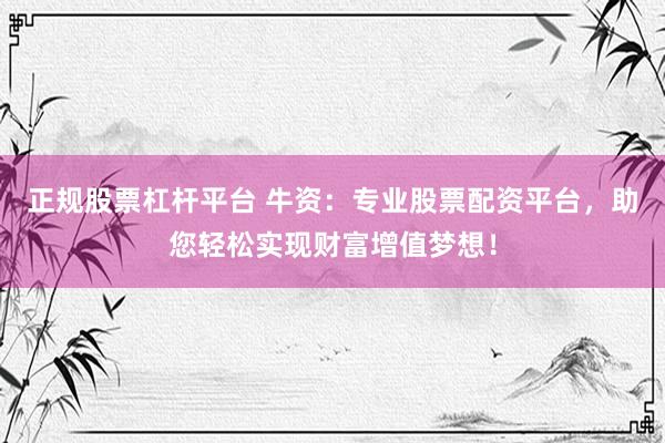 正规股票杠杆平台 牛资：专业股票配资平台，助您轻松实现财富增值梦想！